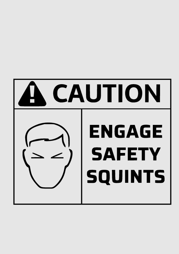 Engage safety squints (stl and pdf for laser engraving or vinyl cutting