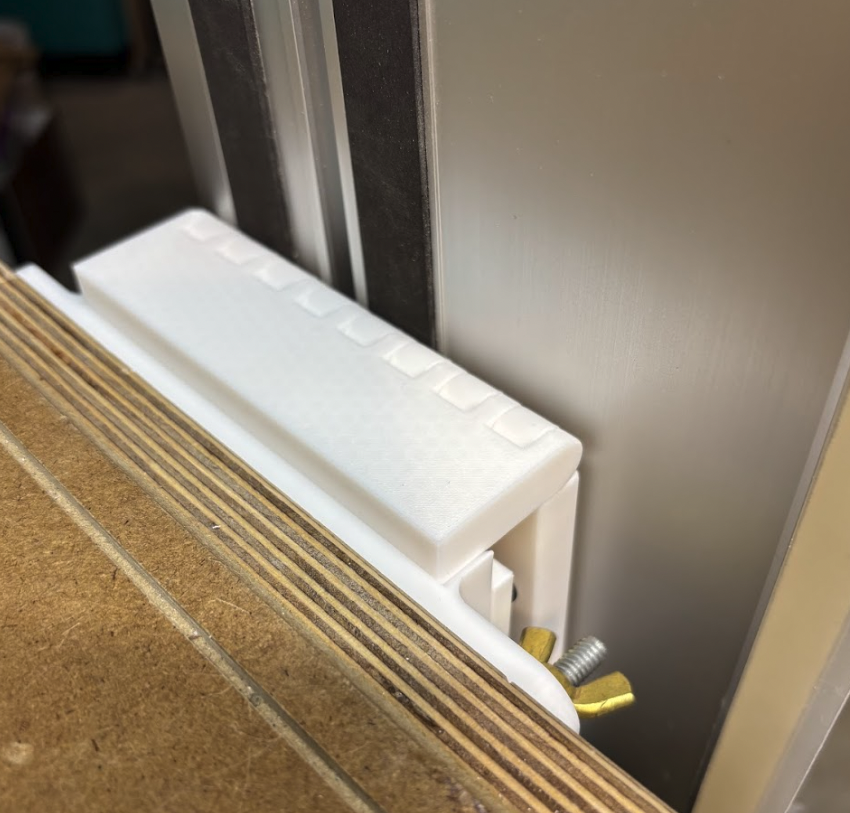 Rail Hinge for tracksaw and MFT-style table/workbench
