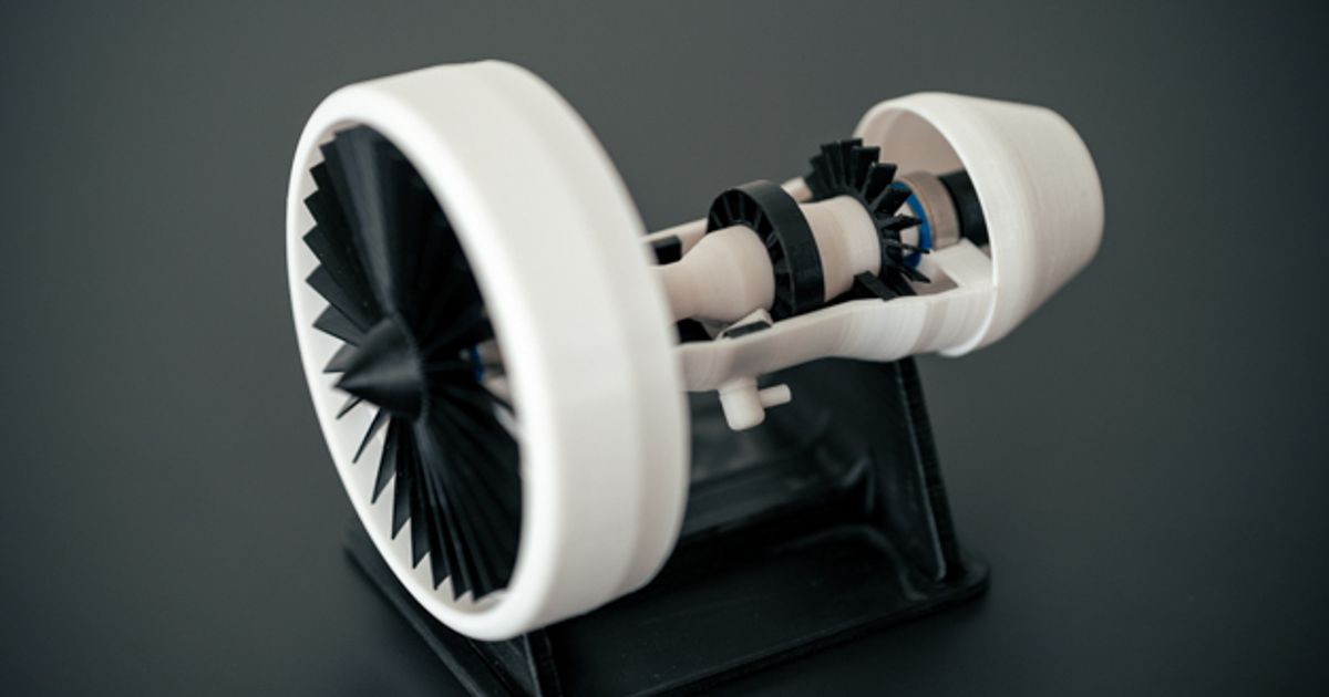 Jet Engine working compressed air turbofan by rndmframes_printing by