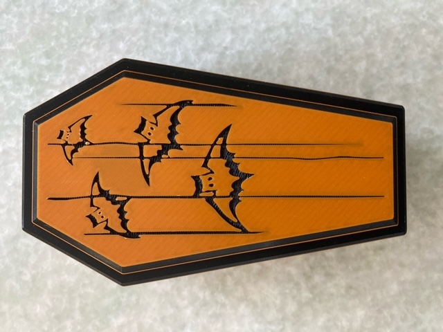 Twist Lock Coffin Topper with Flying Bats 3D model thumbnail