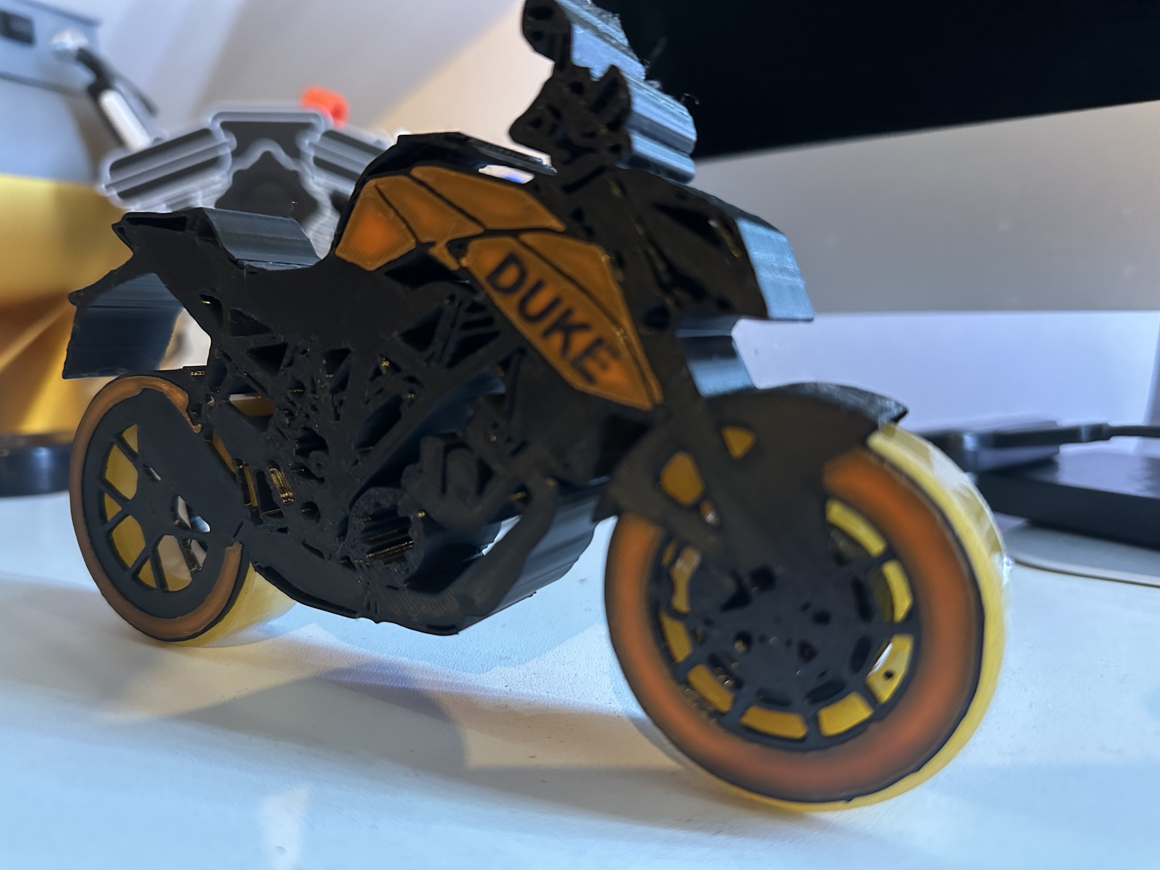 KTM Duke motorcycle scotch tape holder
