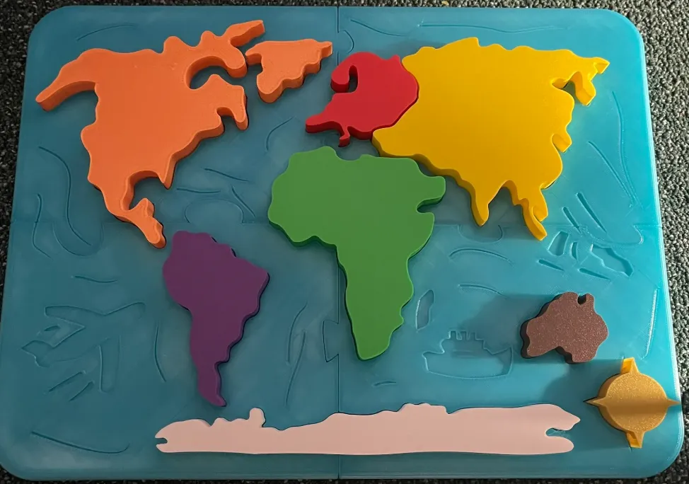 World Map - insert puzzle for kids by ideat0m | Download free STL model ...