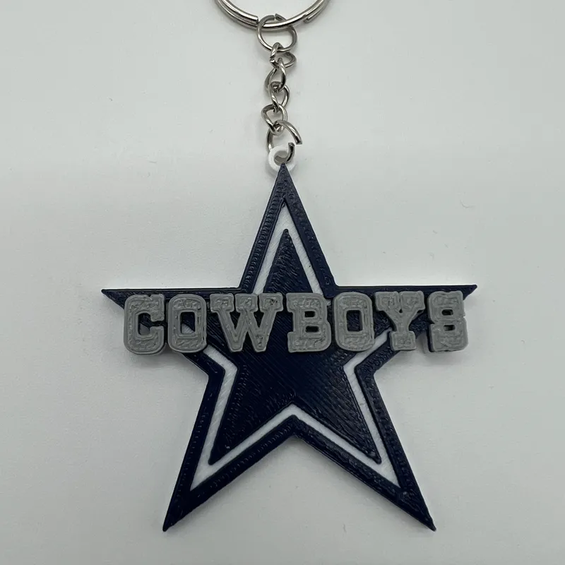 Dallas Cowboys Logo and Keychain by ar3Dprints