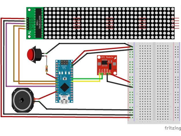Miniatura 3 do modelo 3D Space Invaders LED Matrix Clock