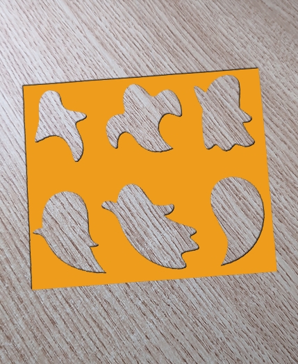 Miniatura 2 do modelo 3D Halloween Ghosts Stencil