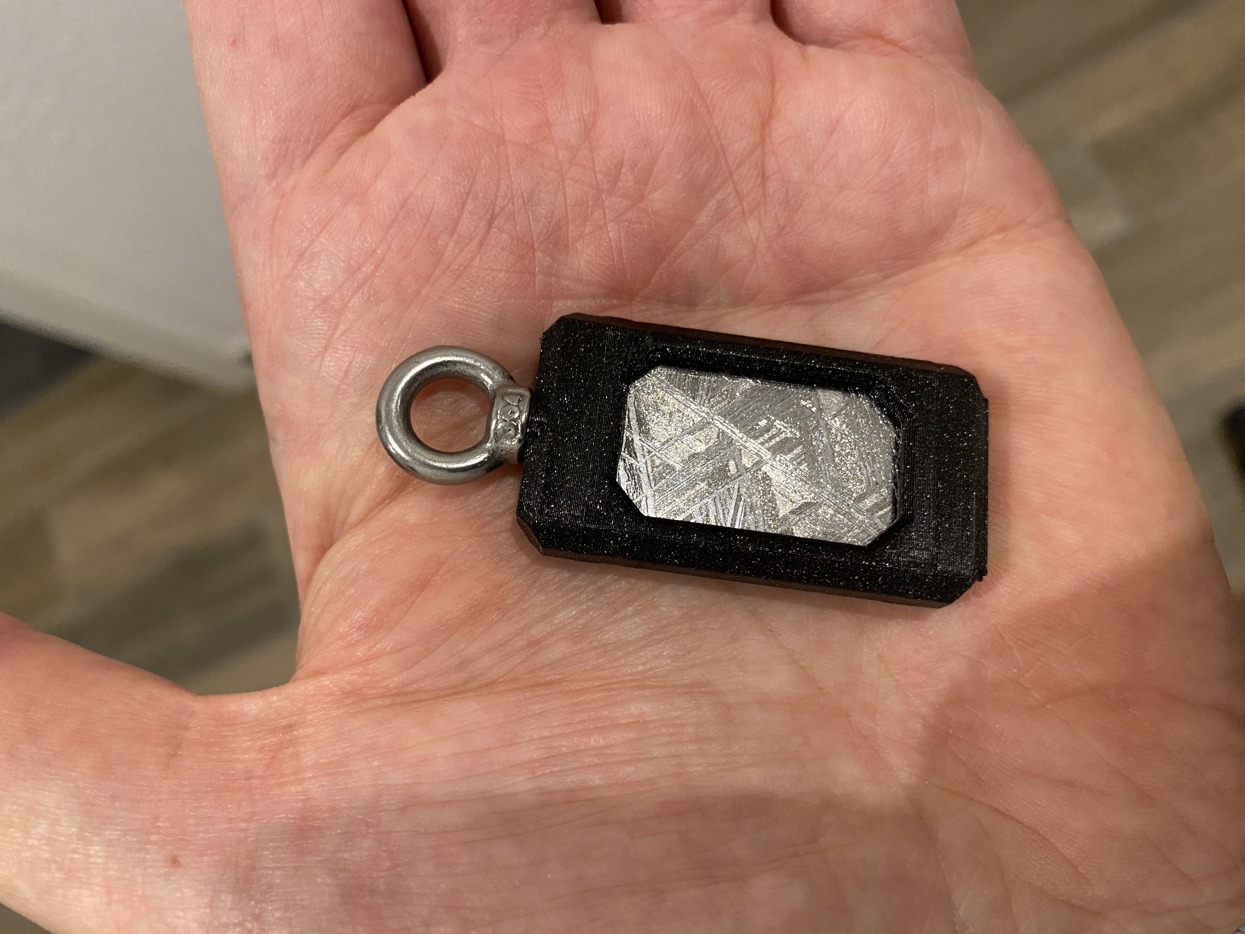 Keychain for a piece of a meteor