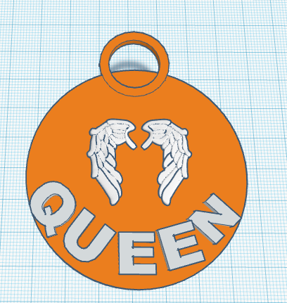 Queen Keychain with Angel wings
