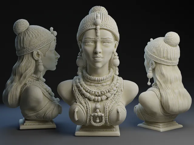 Bust of Vesna Moon, the Queen of the Autum Jam Band Festival