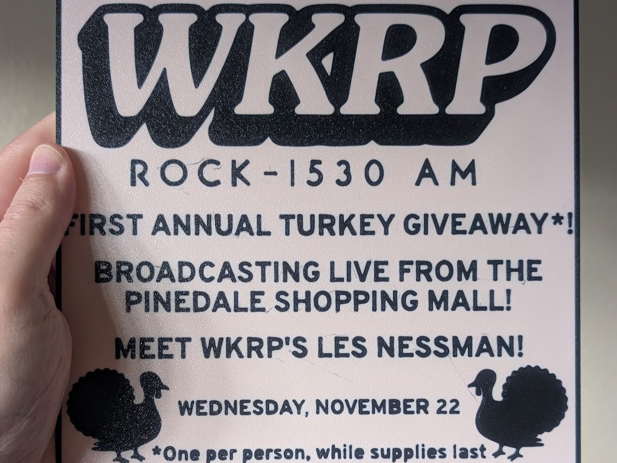 WKRP Thanksgiving Turkey Giveaway Flyer