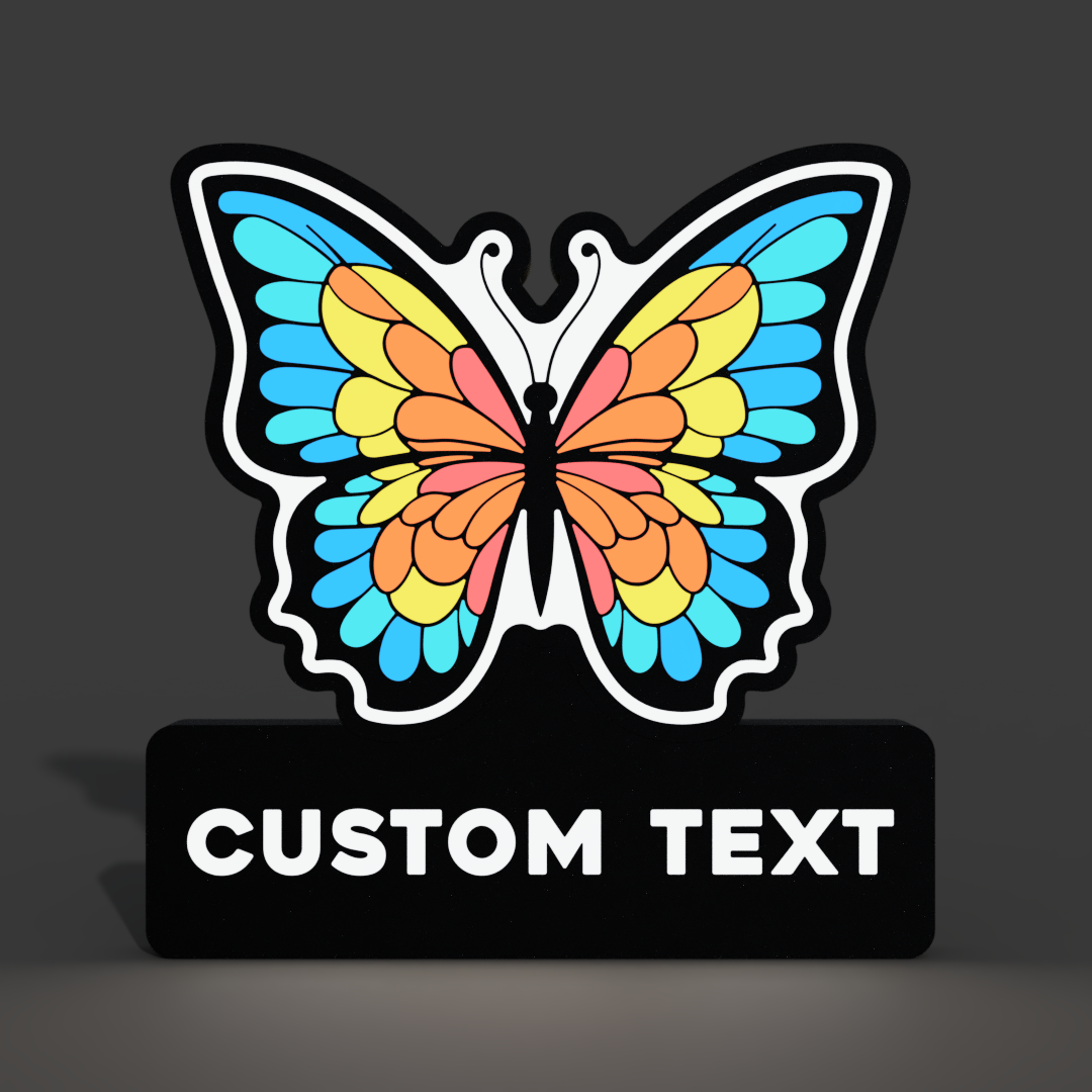 Butterfly Customizable Lightbox LED Lamp by braga3dprint Printables Store