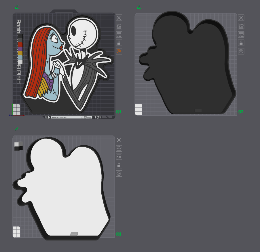 Jack and Sally Halloween Lightbox LED Lamp by braga3dprint Printables