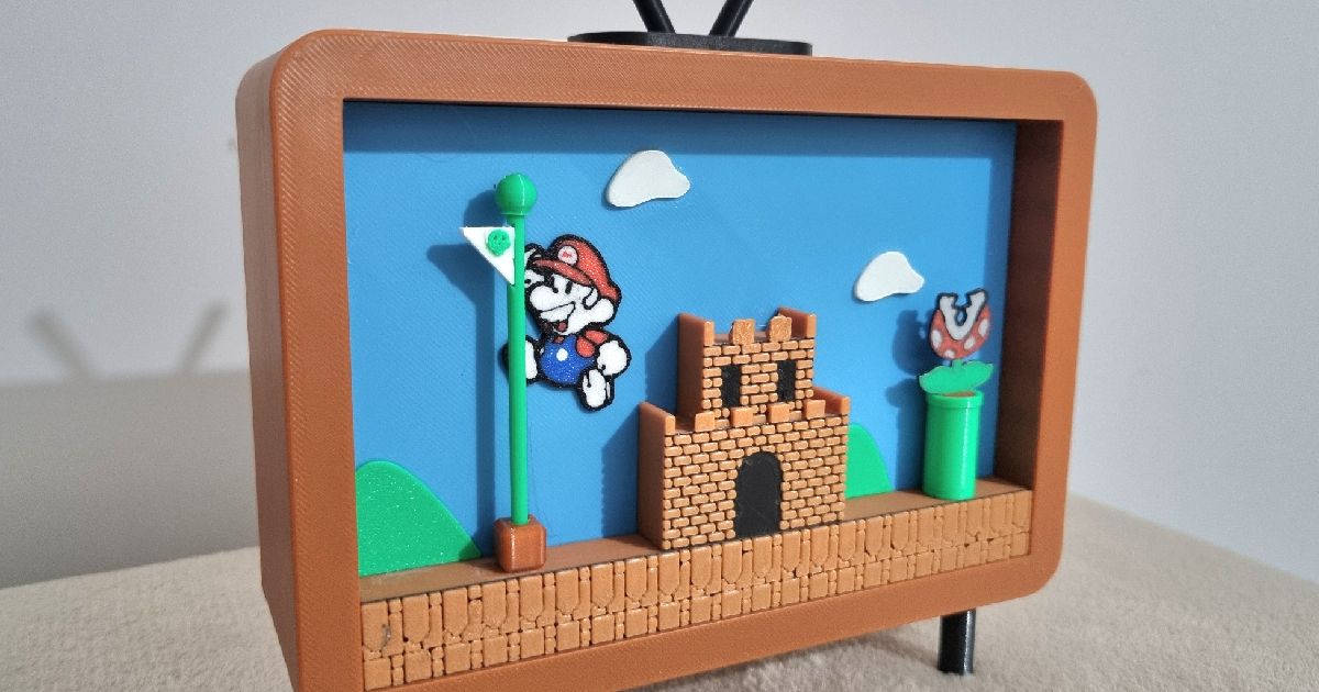 Super Mario Bros Level / Retro TV by Bendiegs Download free STL model