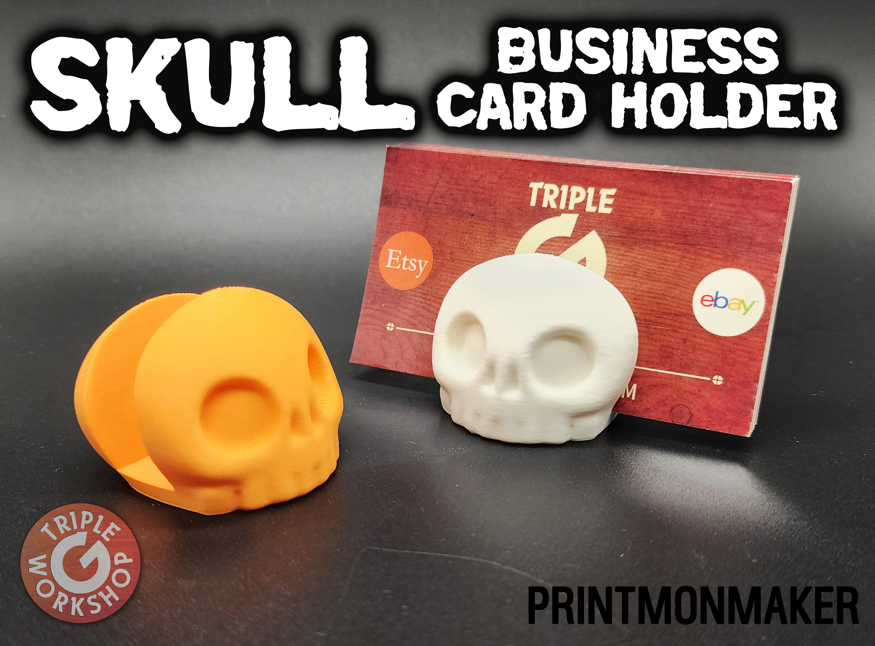 Skull Business Card Holder - No Supports