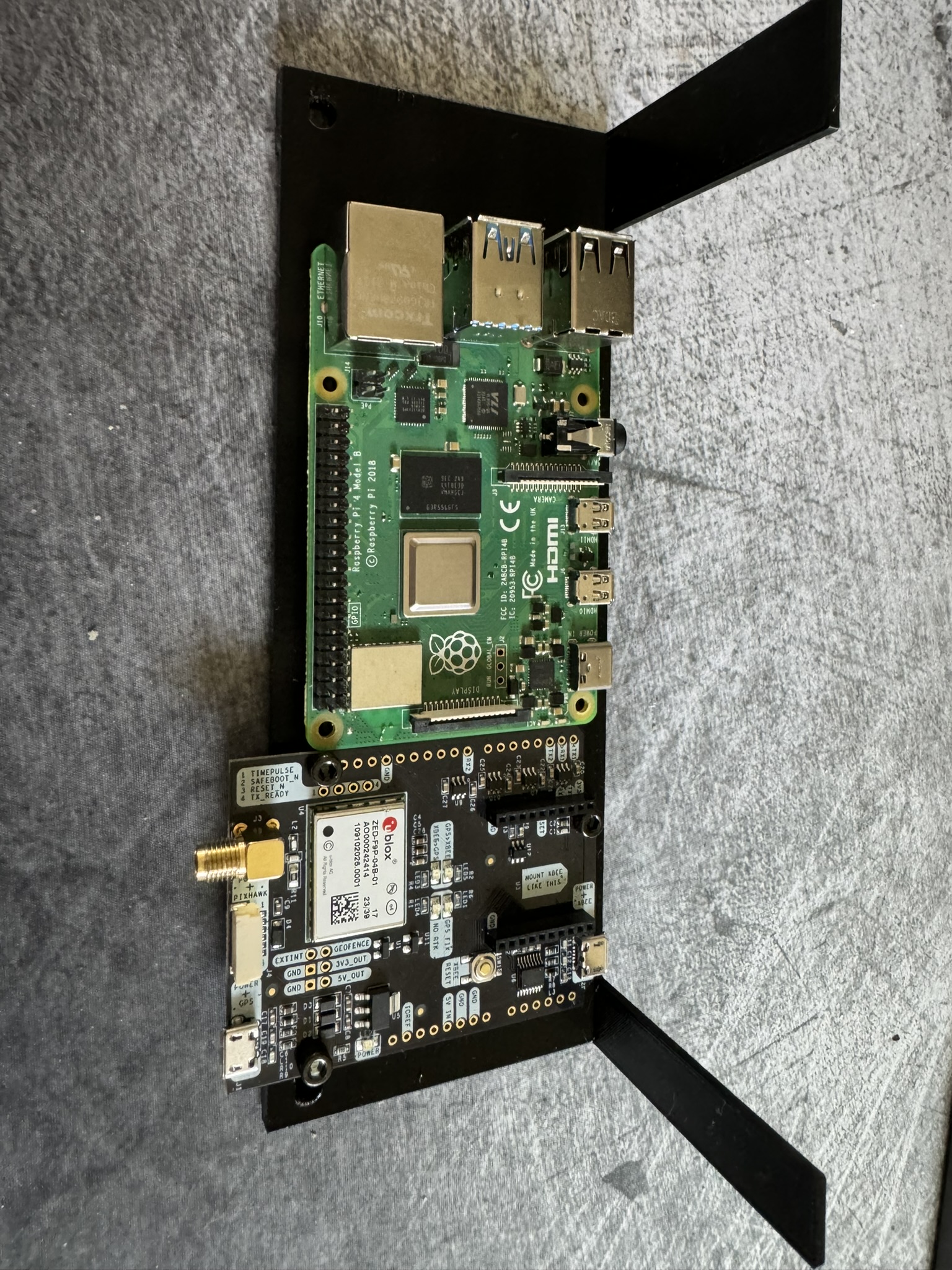 OpenMower Mowgli RaspberryPi + simpleRTK2B mount