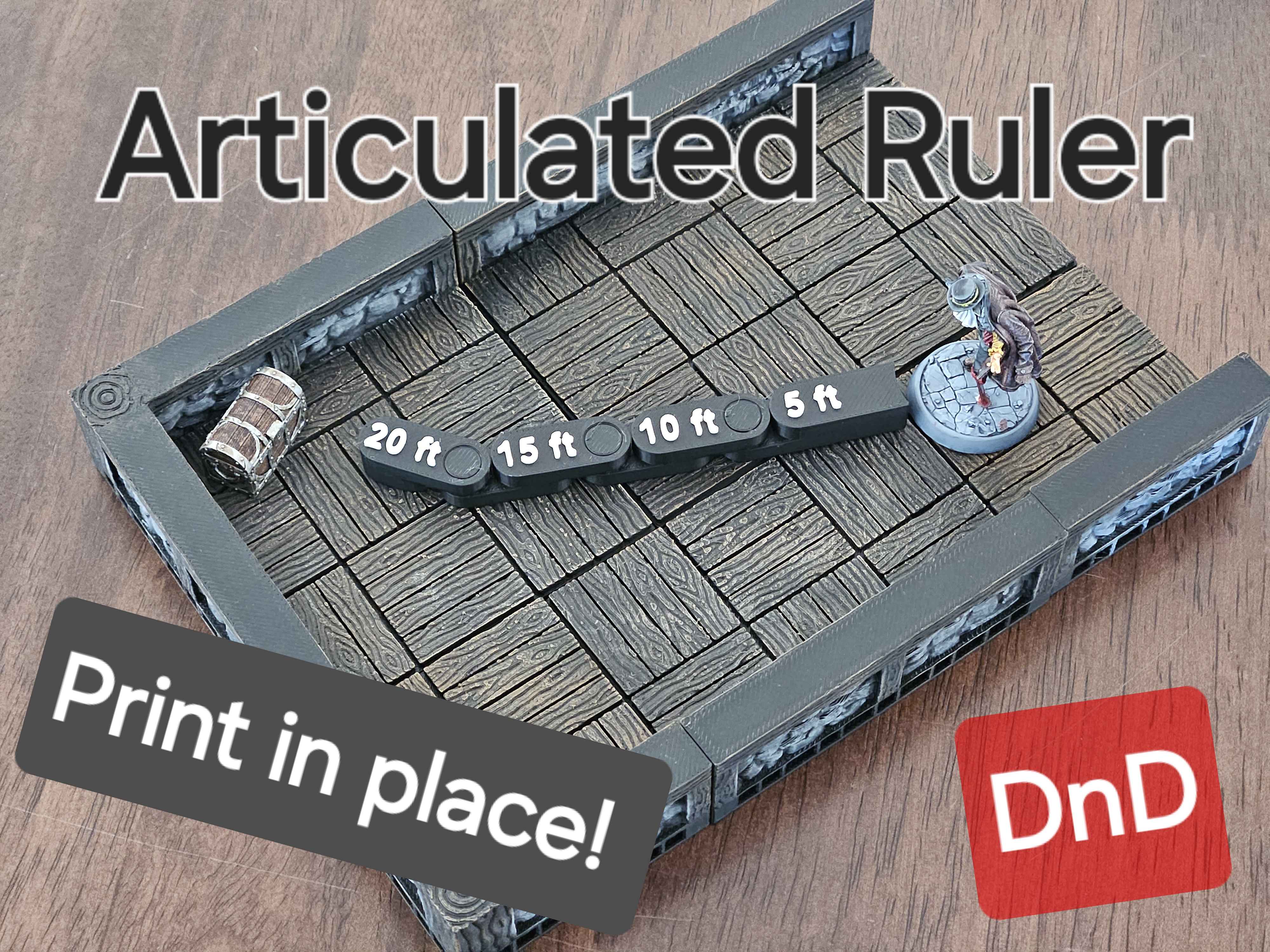 Articulated Ruler (DnD Edition) Printinplace by Yandalf Download free STL model