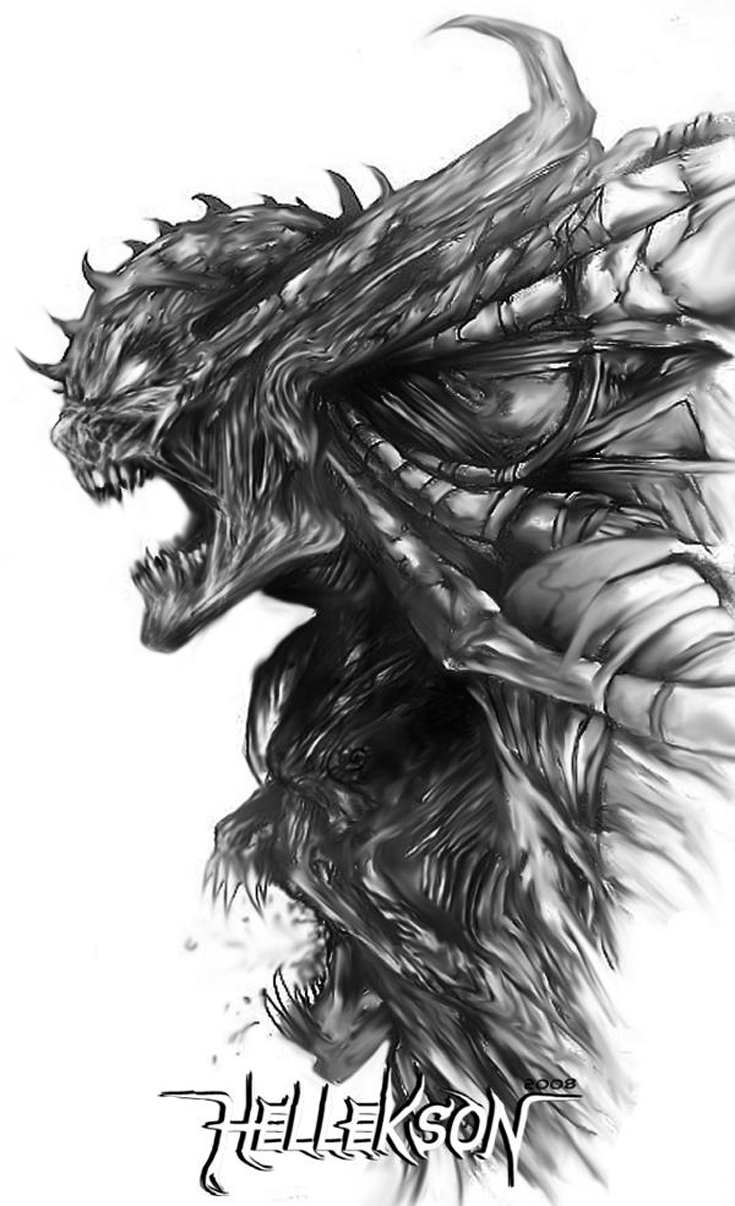 Hellekson Monster Canvas Painting by Erik Hellekson Download free STL