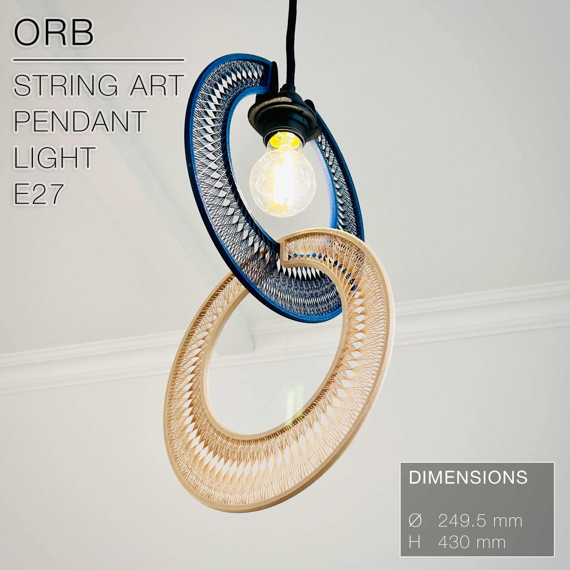 ORB | String Art Pendant Light E27 & E26 fast print