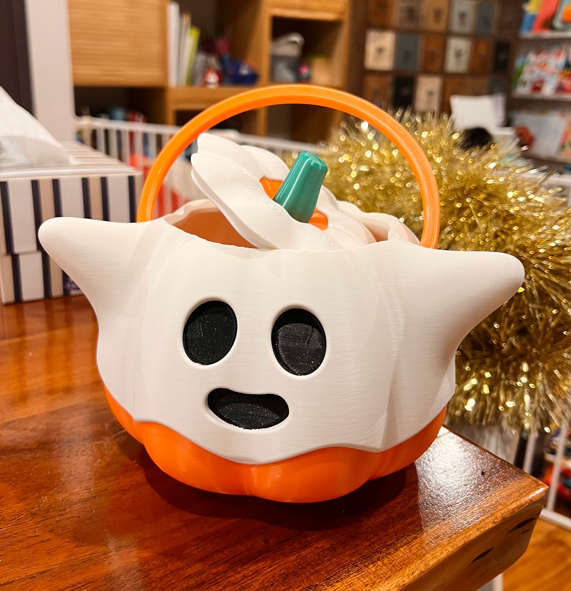 Pumpkin Ghost Halloween Bucket