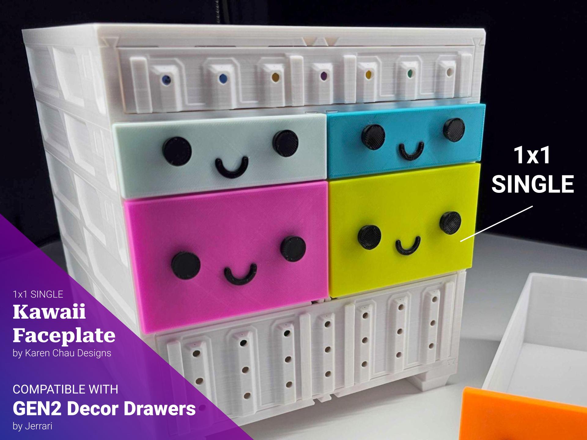 Kawaii Faceplate for GEN2 Decor Drawers 1x1 (Single) | Quick Swap