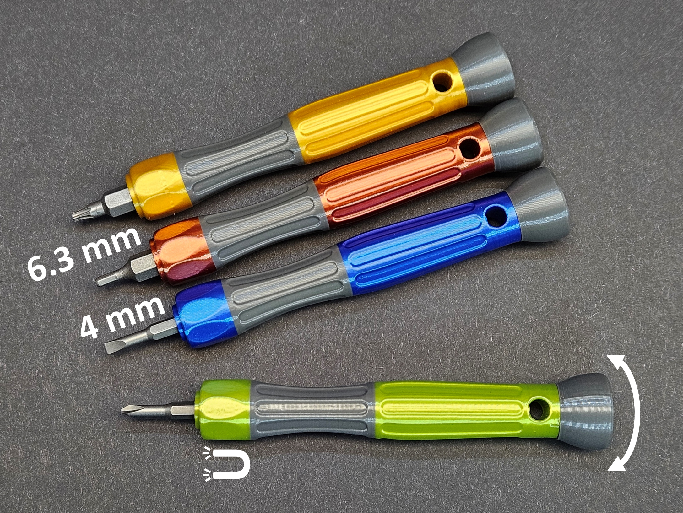 Magnetic Precision Bit Screwdriver 4 mm / 6.3 mm
