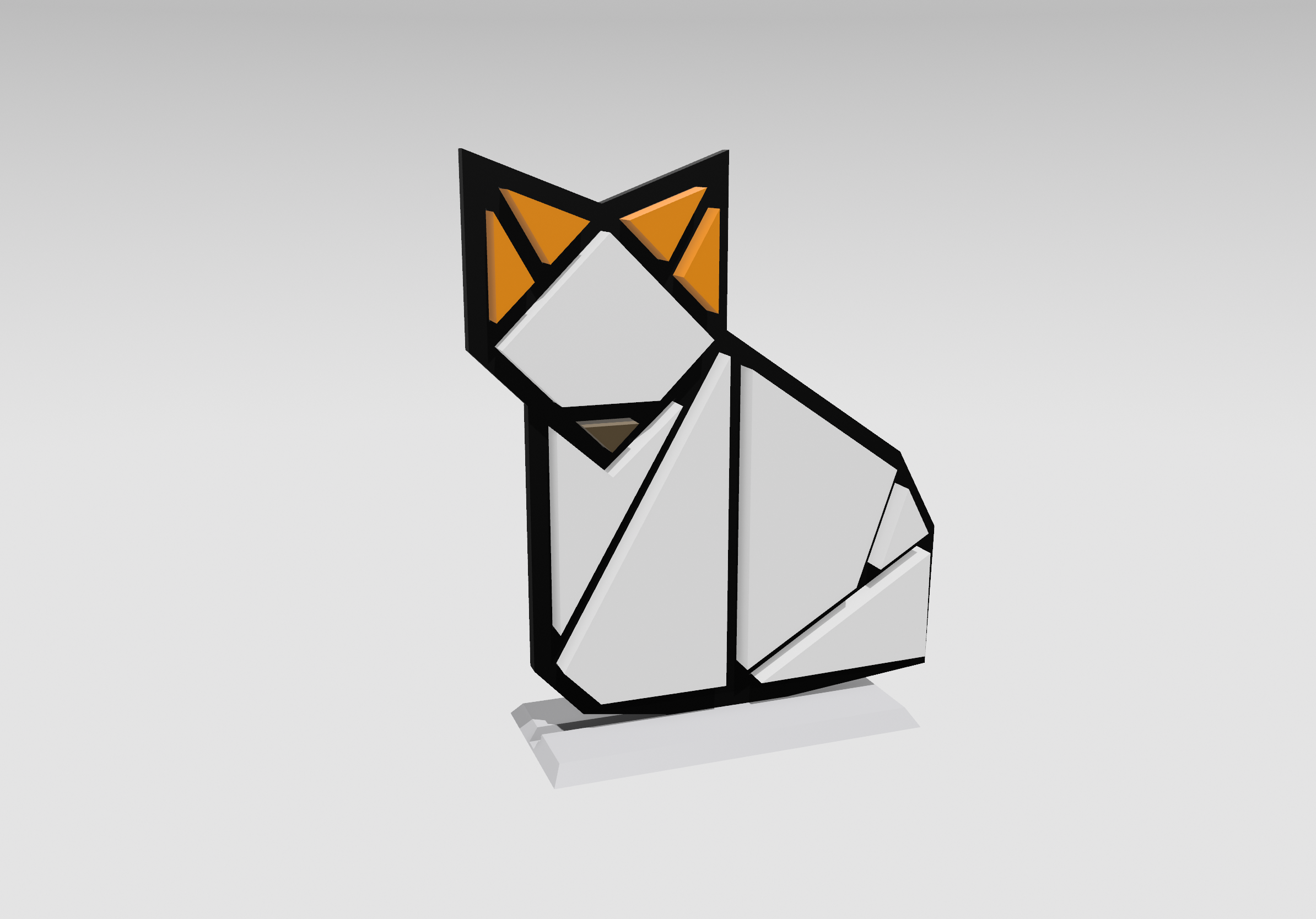 Origami Fox Puzzle & Display Stand by ERAVIA Download free STL model