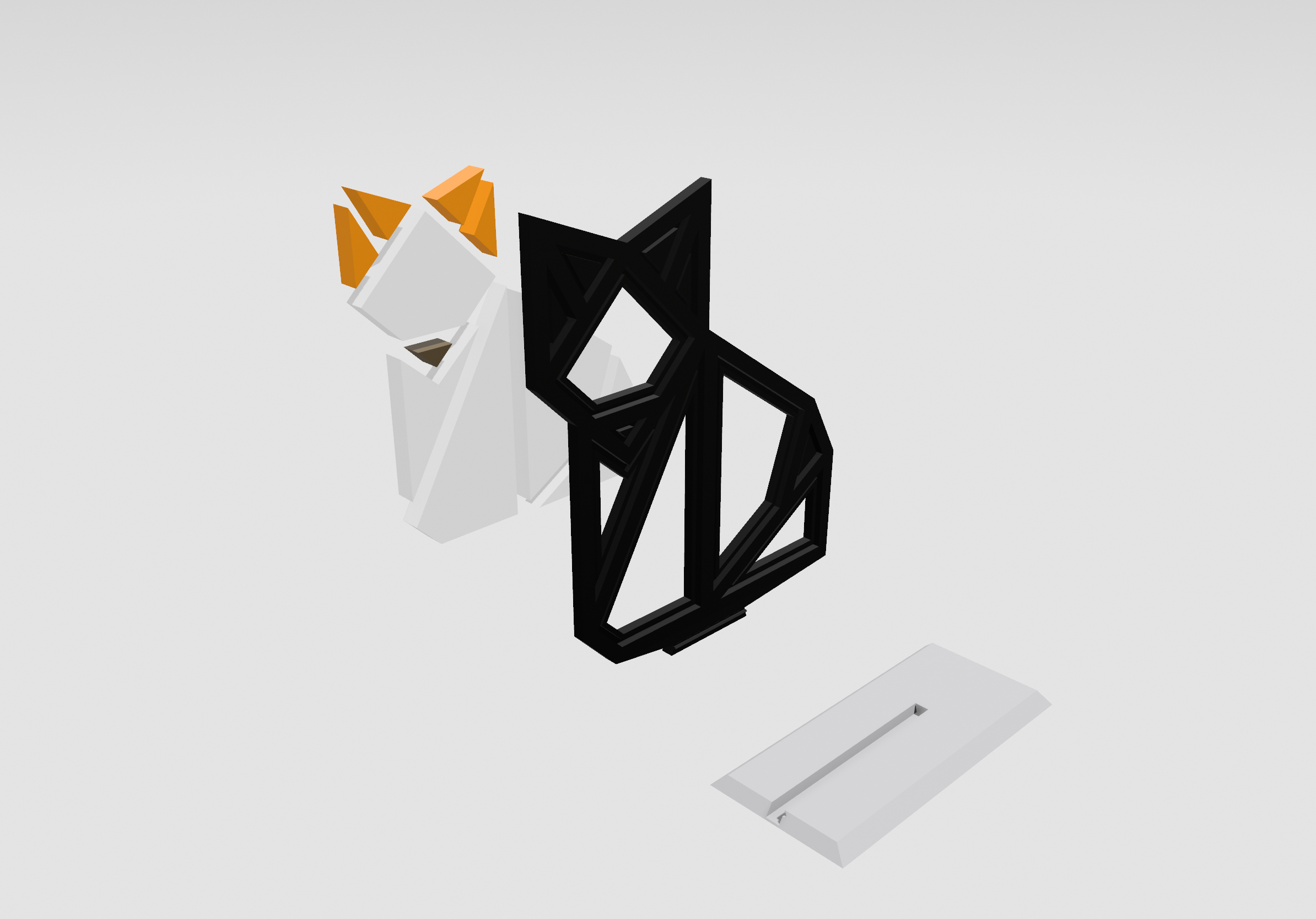 Origami Fox Puzzle & Display Stand by ERAVIA Download free STL model