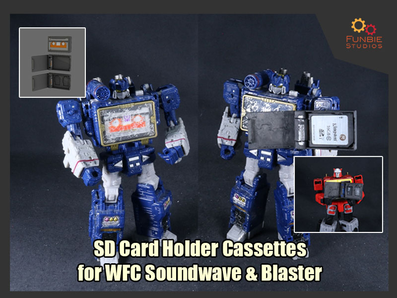 SD card Holder Cassettes for Transformers WFC Soundwave and Blaster