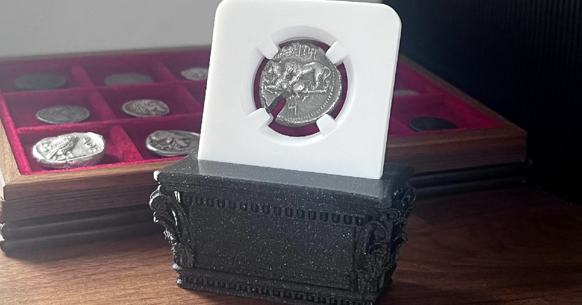 Ancient Coin Display Stand Corinth by m_castle Download free STL