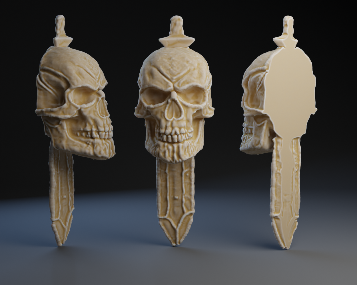 Rusty Sword Impaled Skull