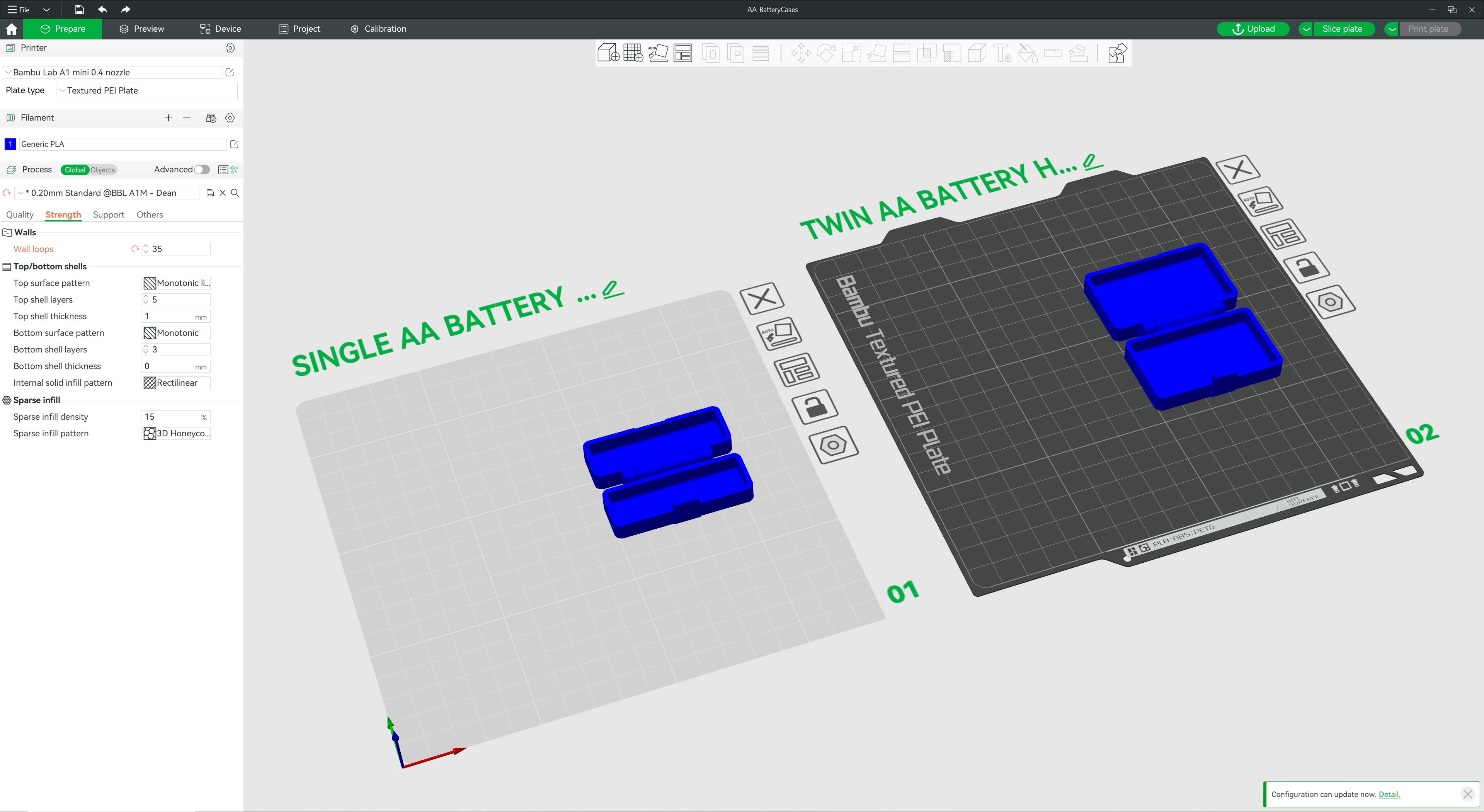 AA Battery Hard case (Single & Twin AA Battery storage) by Dean Download free STL
