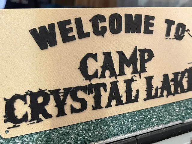 Crystal Lake Camp Sign