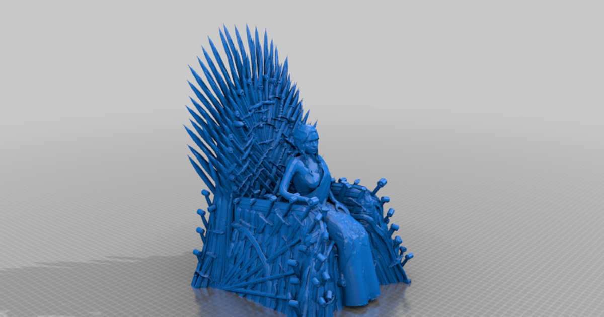 Daenerys sits on Iron Throne by Peter Farell Download free STL model