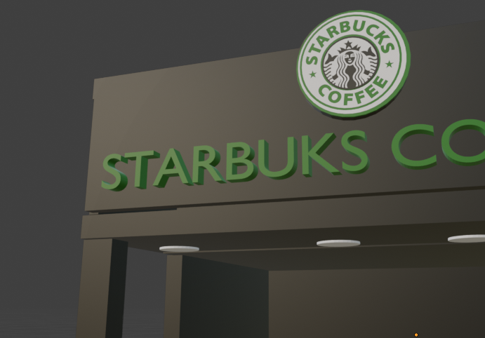 starbucks stund 3d model by blender black color
