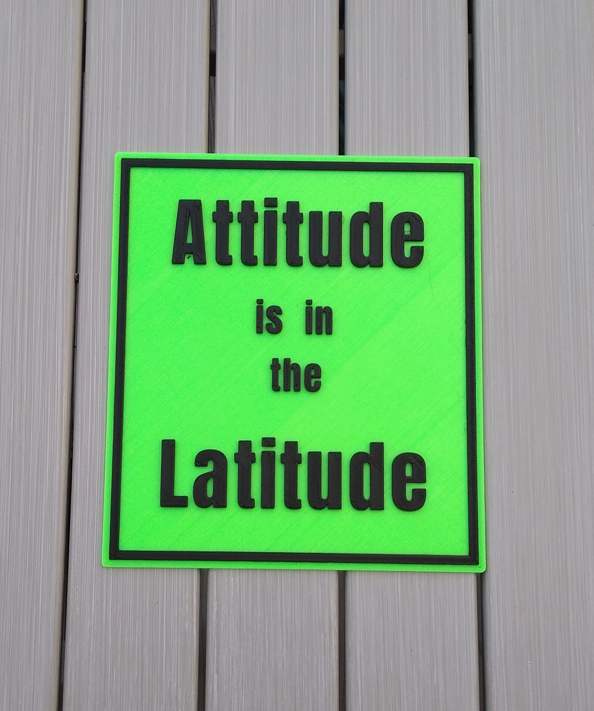 Attitude is in the Latitude