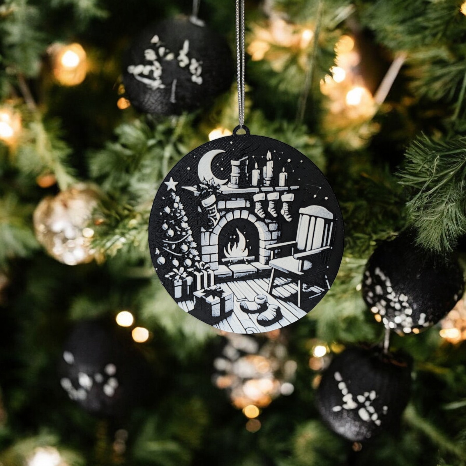 Cosy Fireplace Christmas Ornament