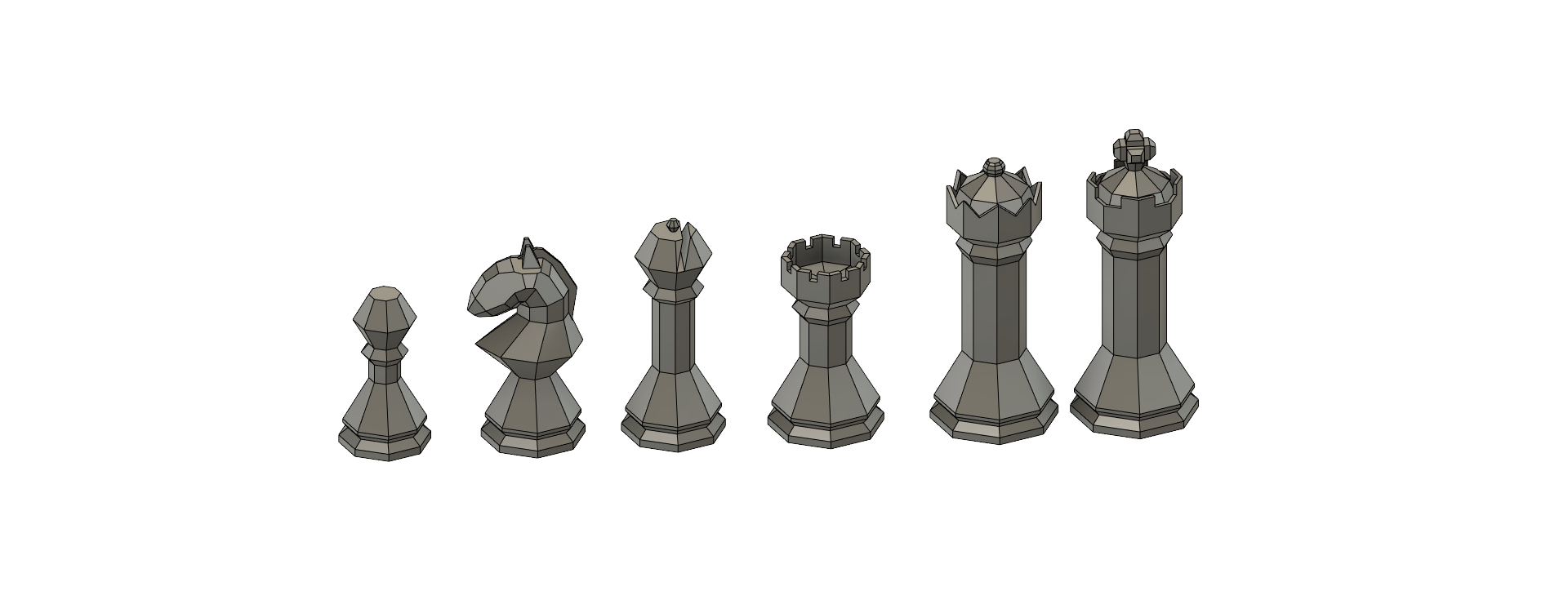 Miniatura 2 do modelo 3D Low poly chess set