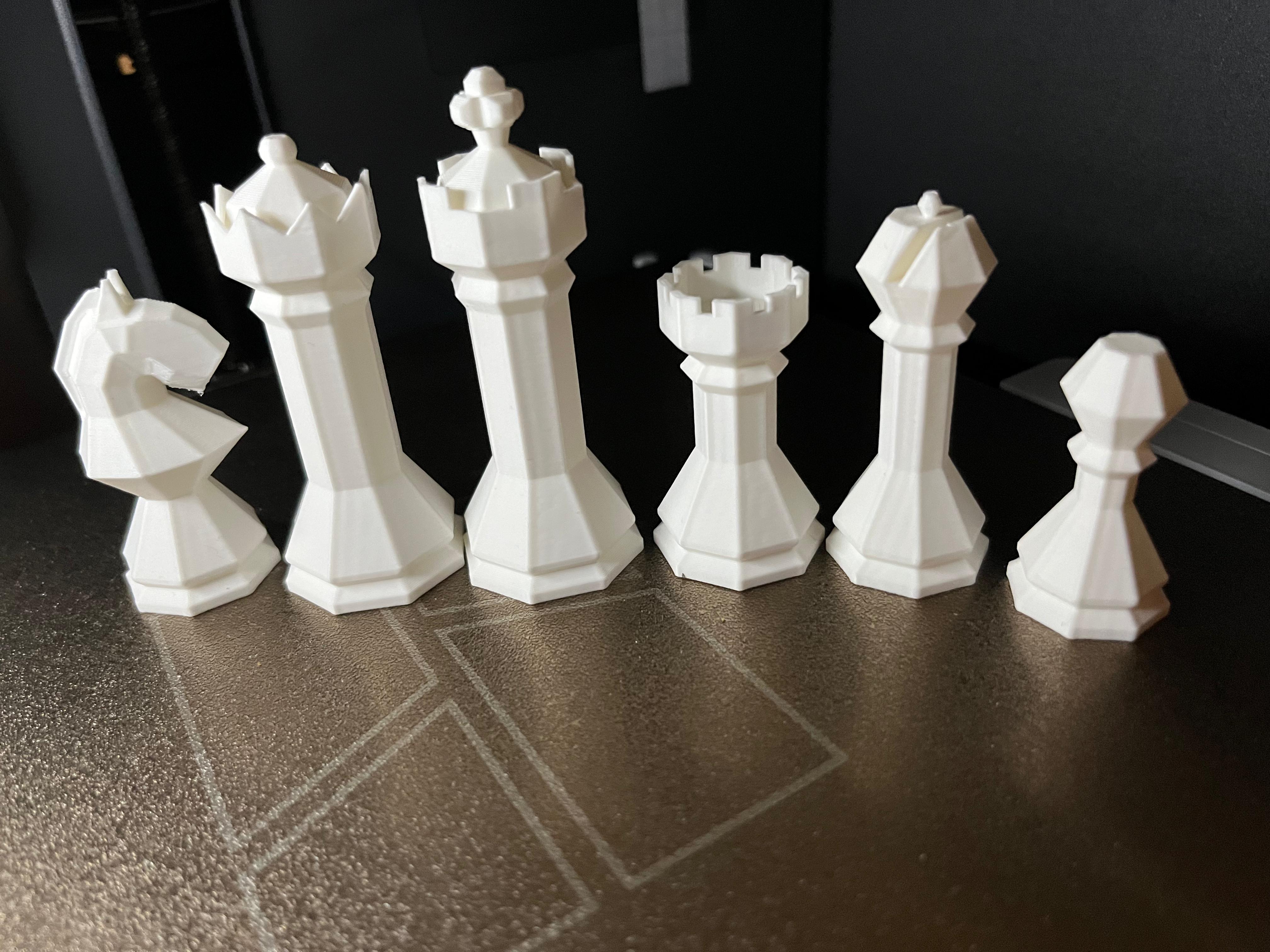 Low poly chess set