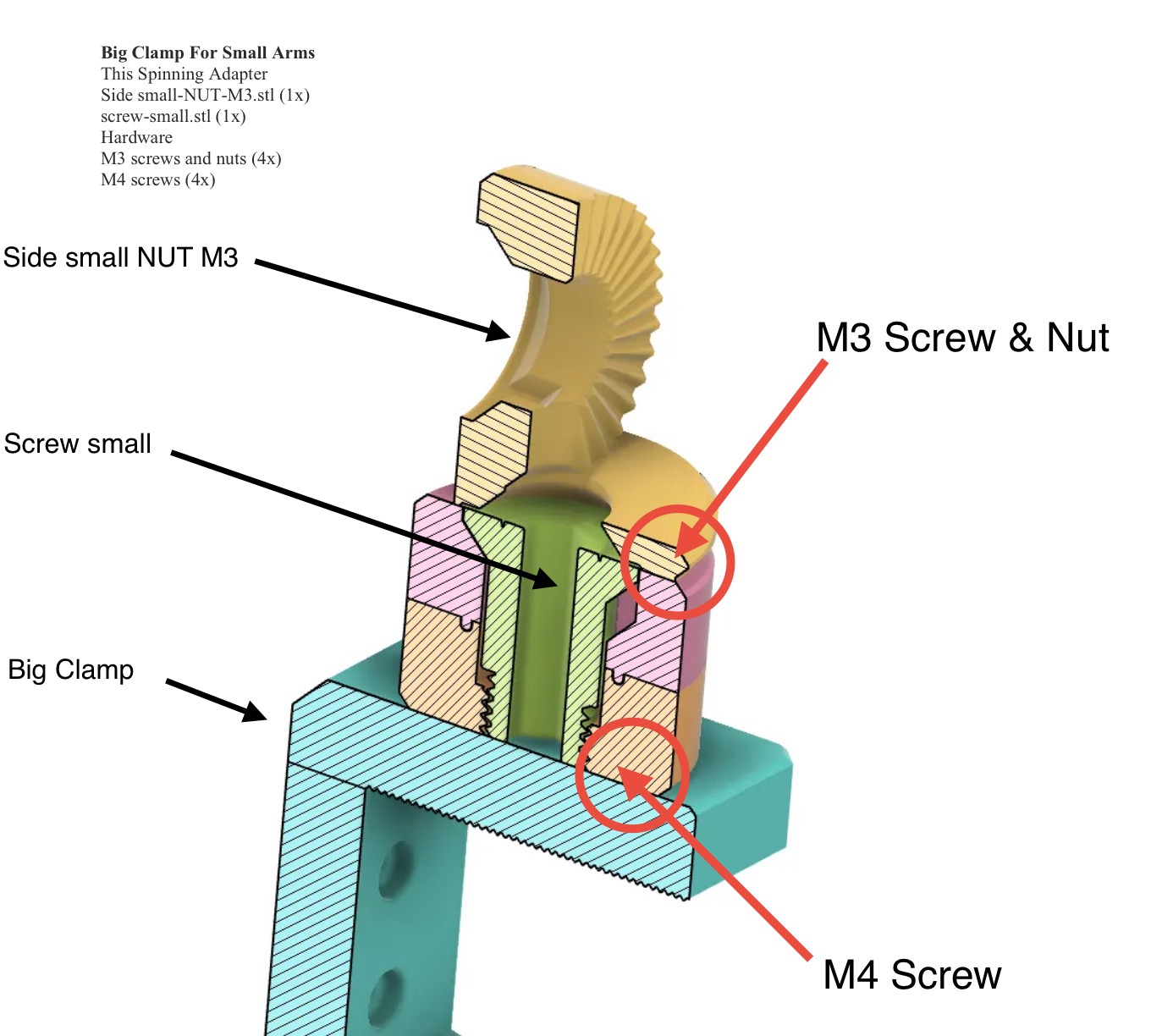 Miniatura 4 do modelo 3D Multifunction Arm mounting system Spinning Adapter