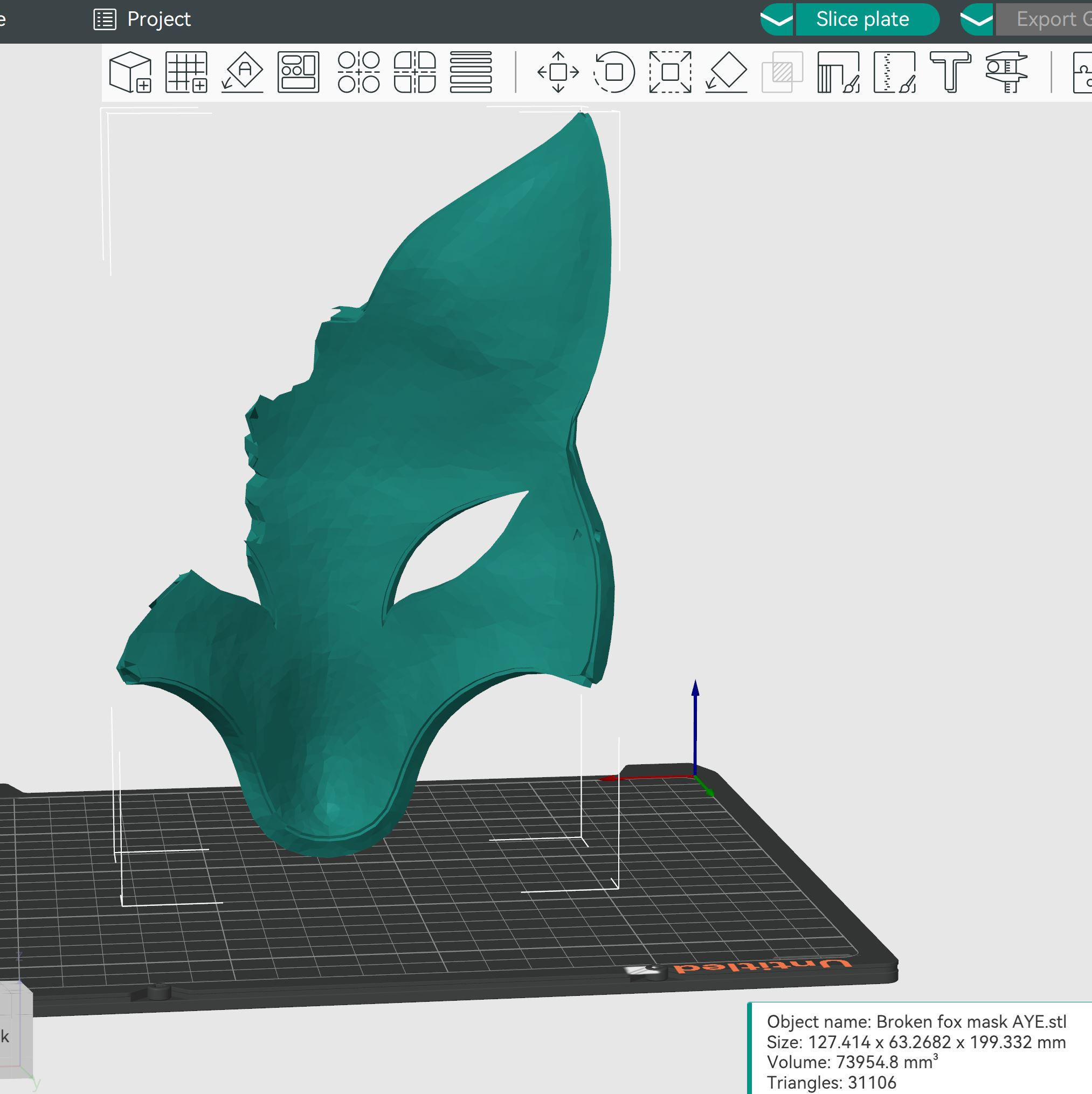 Broken Fox Mask by Telegramclam Download free STL model