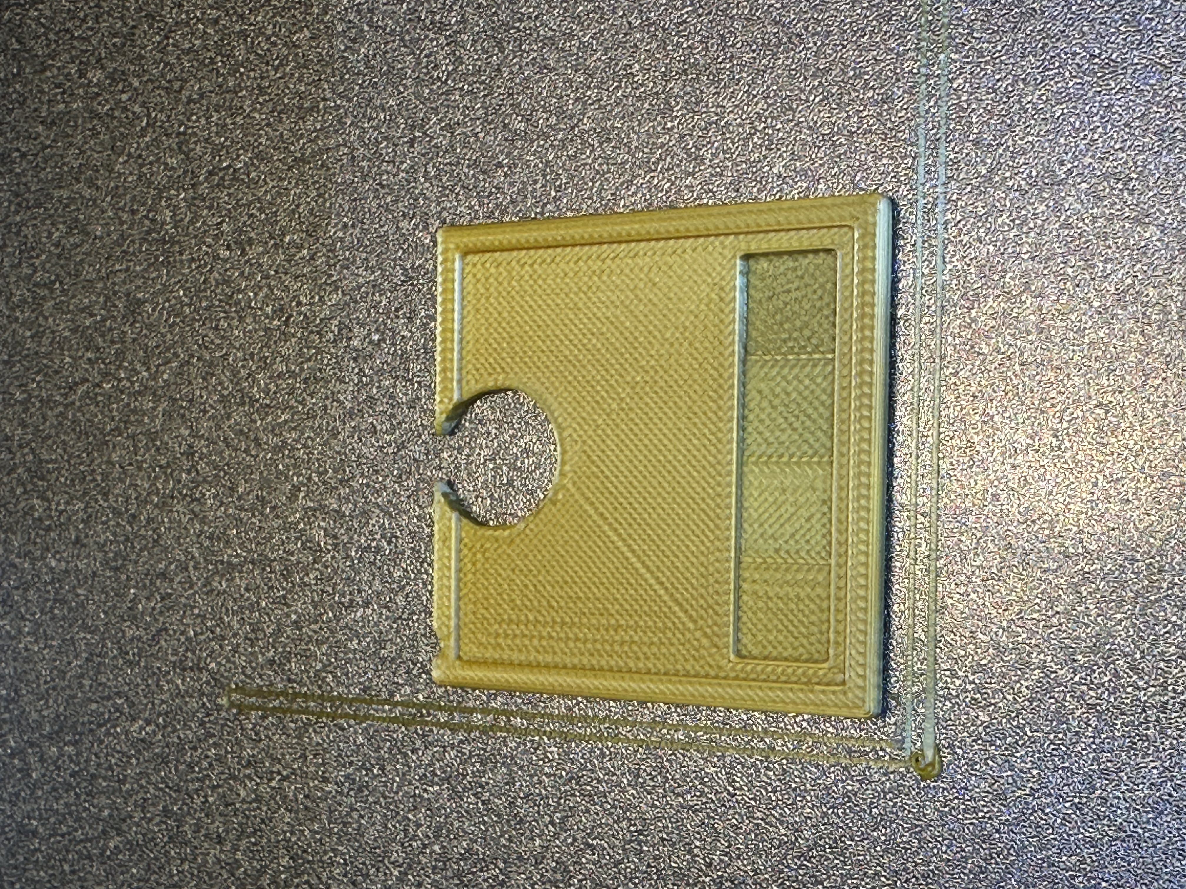 Filament Swatch Slide 1 notch V01 with 15mm hole Muster für Filamentprobe 50mm x 50mm mit Loch