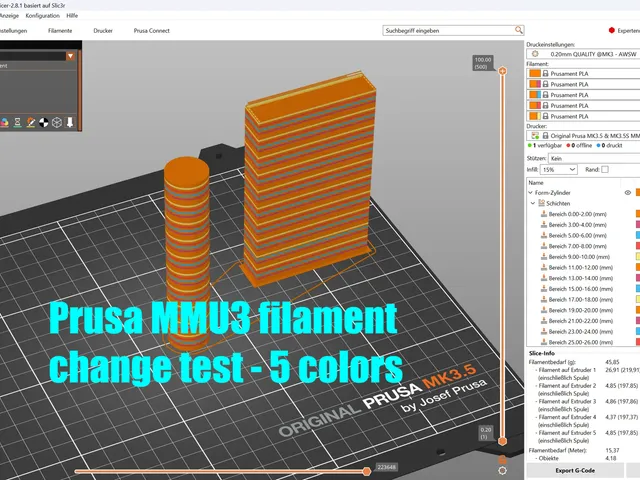 Prusa MMU(3) color change test