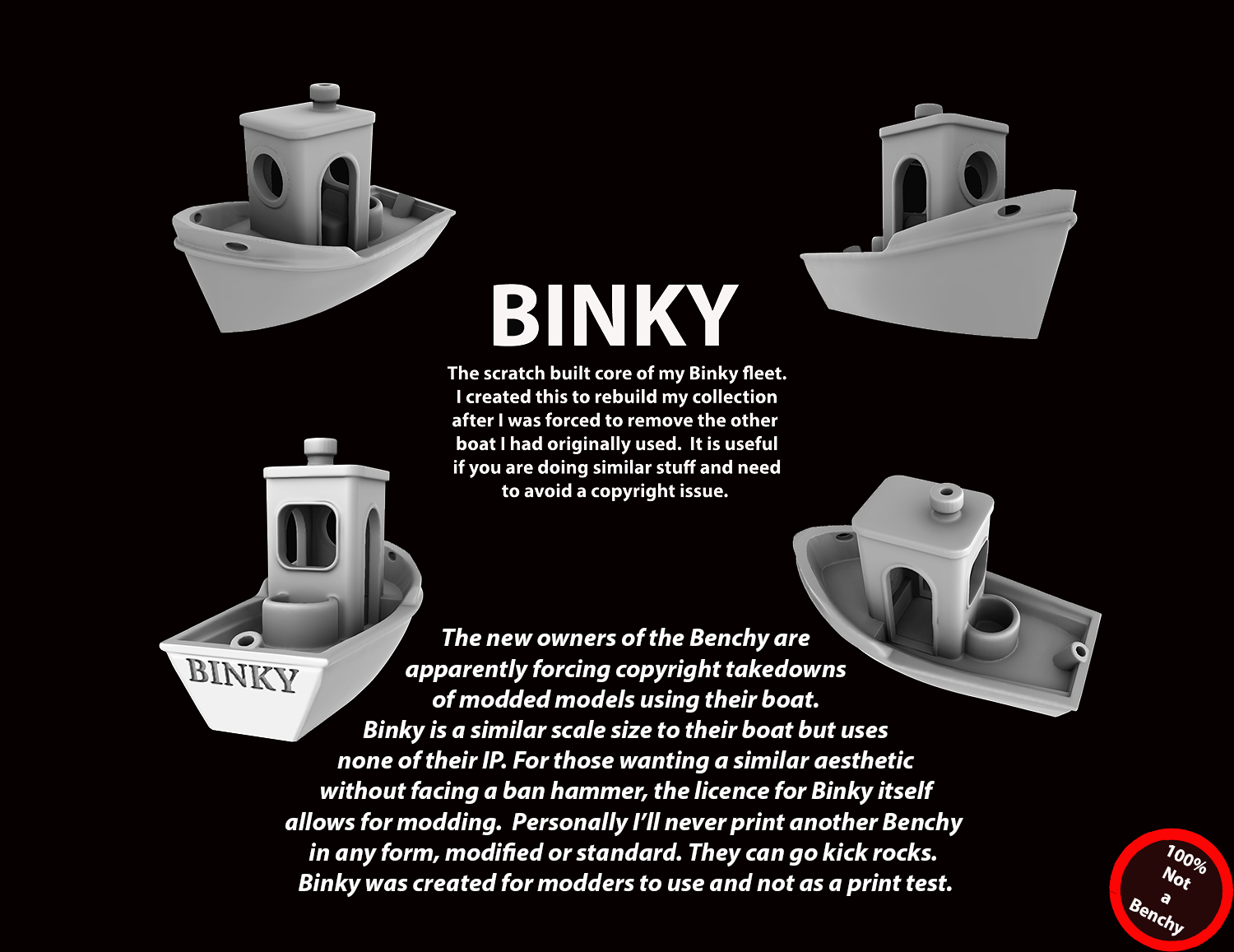 BINKY. No additions, Just the main boat itself.