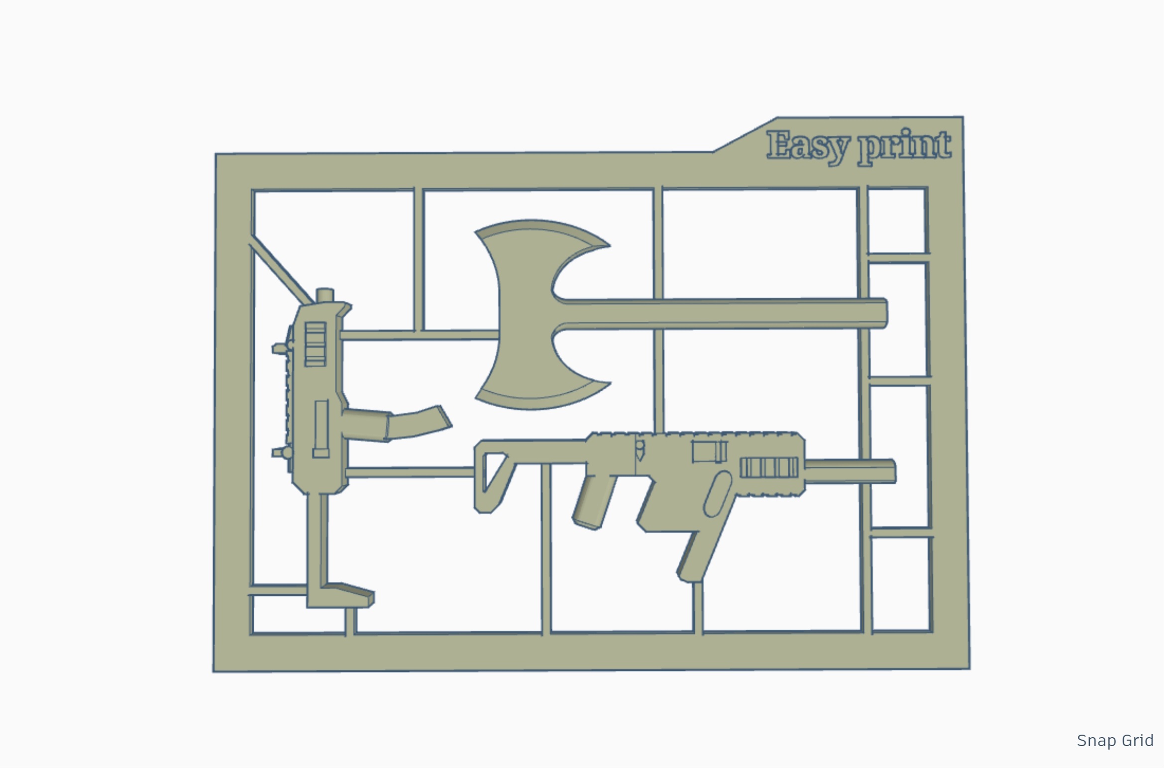 Easy print weapons card for Dummy 13 by Ghostcat3D Download free STL