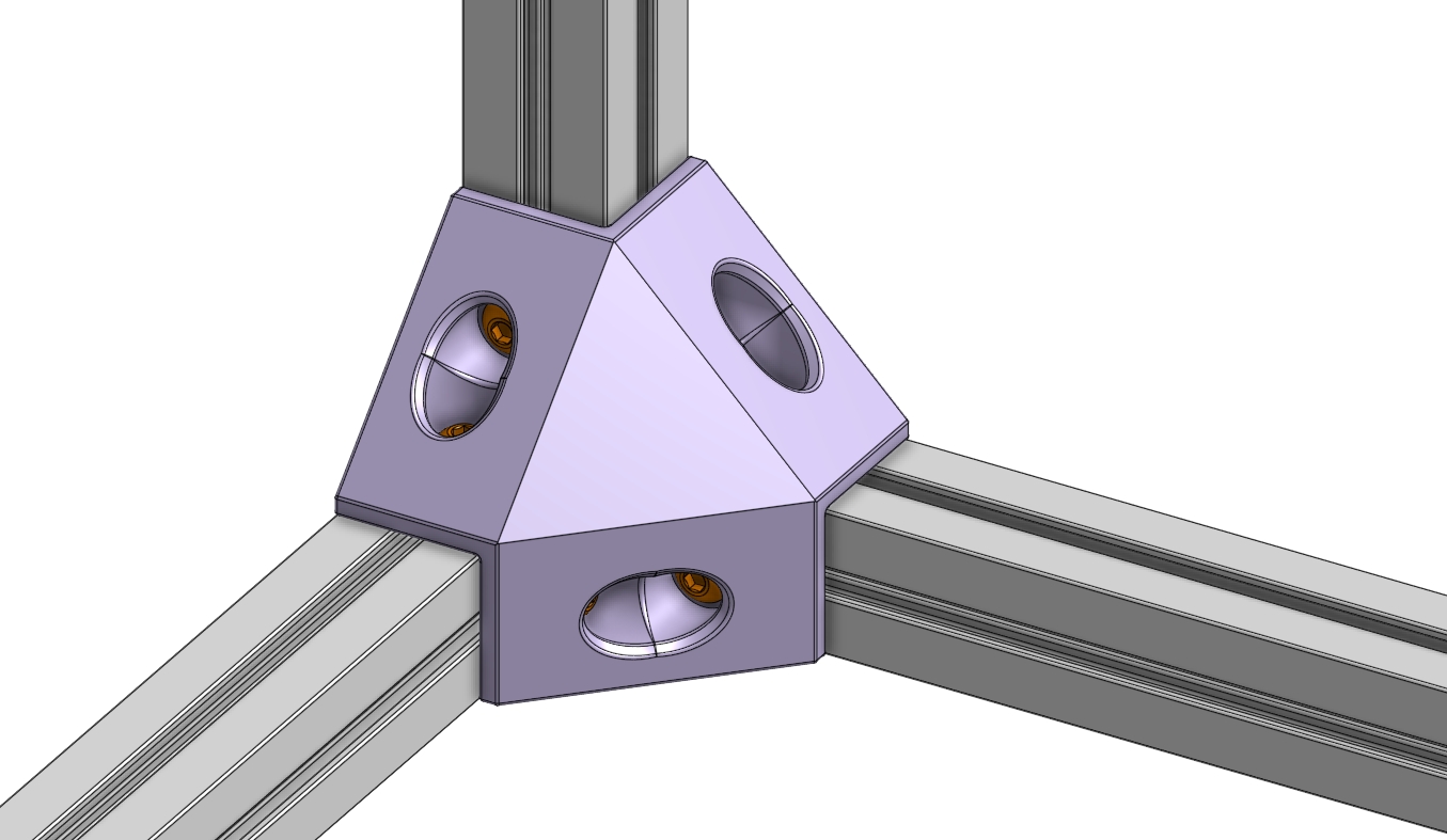 3-Way Corner Bracket (1515 profile, M3 screw hole)