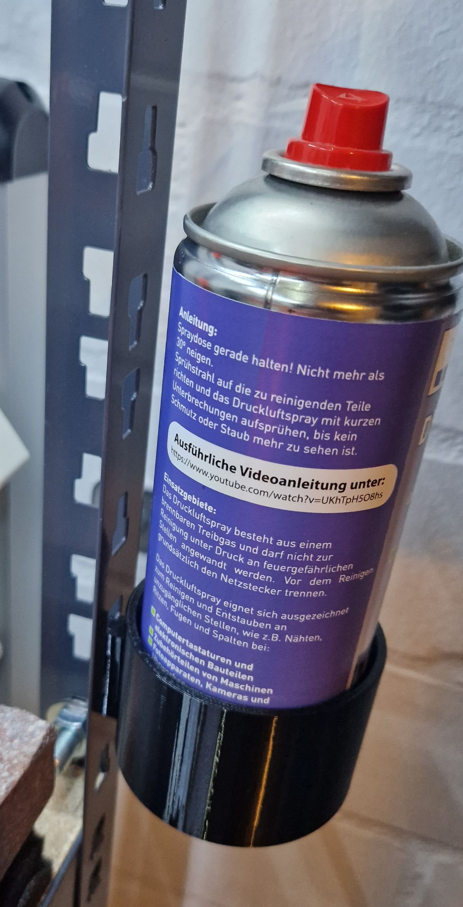 Can Holder for Metal Shelving Unit with T-Profile