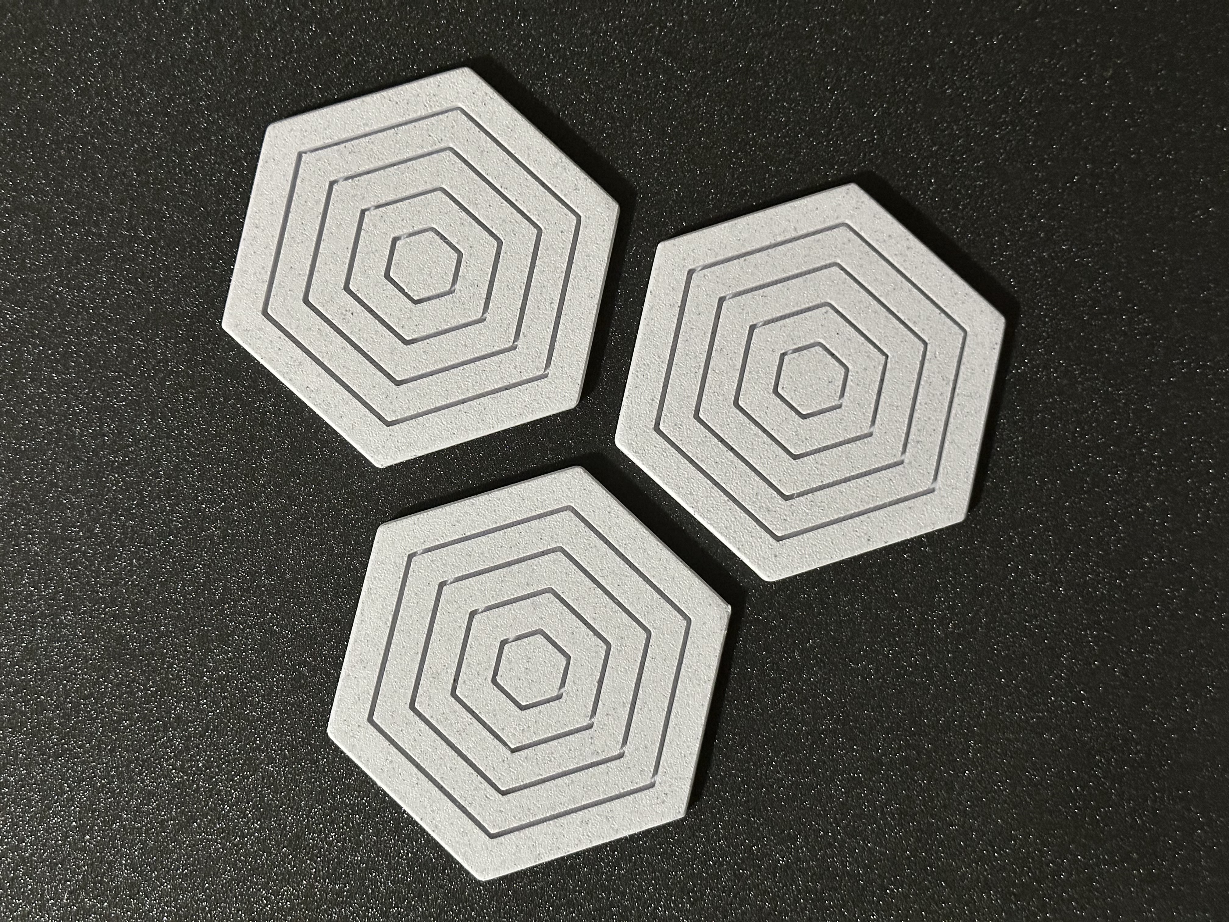 Miniatura 2 do modelo 3D Hexagonal coaster set