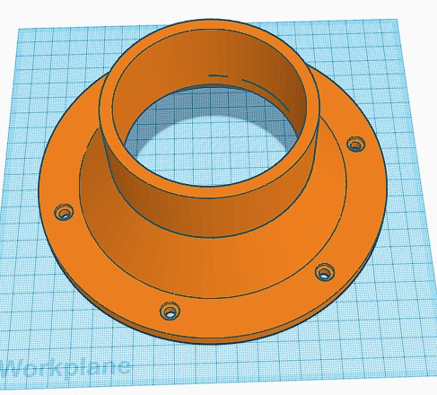 Collar and support for attaching 4" flex hose to dust collection bin