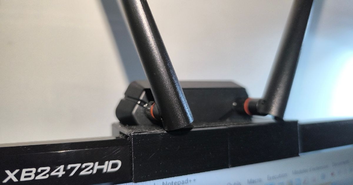 WiFi antenna mount for monitor by Shawinkle Download free STL model