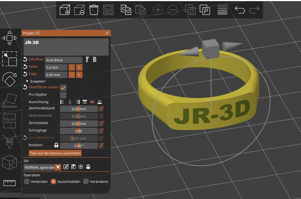 Miniatura 6 do modelo 3D Ring with text plate / Ring mit Textplatte