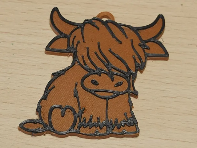 Highland Cow Keychain